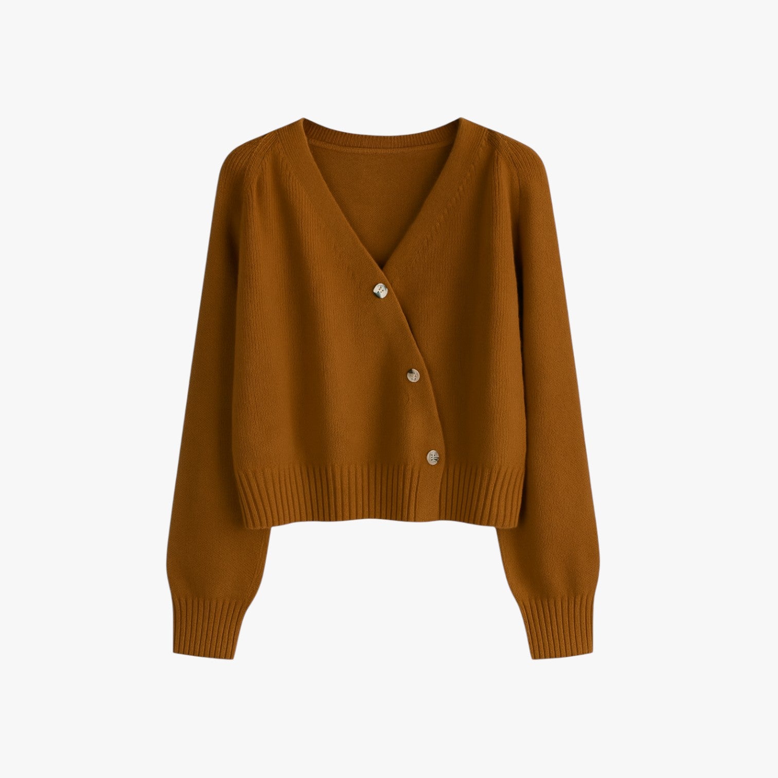 Cardigan in morbido cashmere con bottoni a spillo, eleganza oversize per la primavera e l'autunno - Personalizzabile Marrone - autunno bottoni cardigan cardigan cashmere cashmere eleganza oversize primavera Sweater sweater women sweaters & cardigans - Concept Palermo