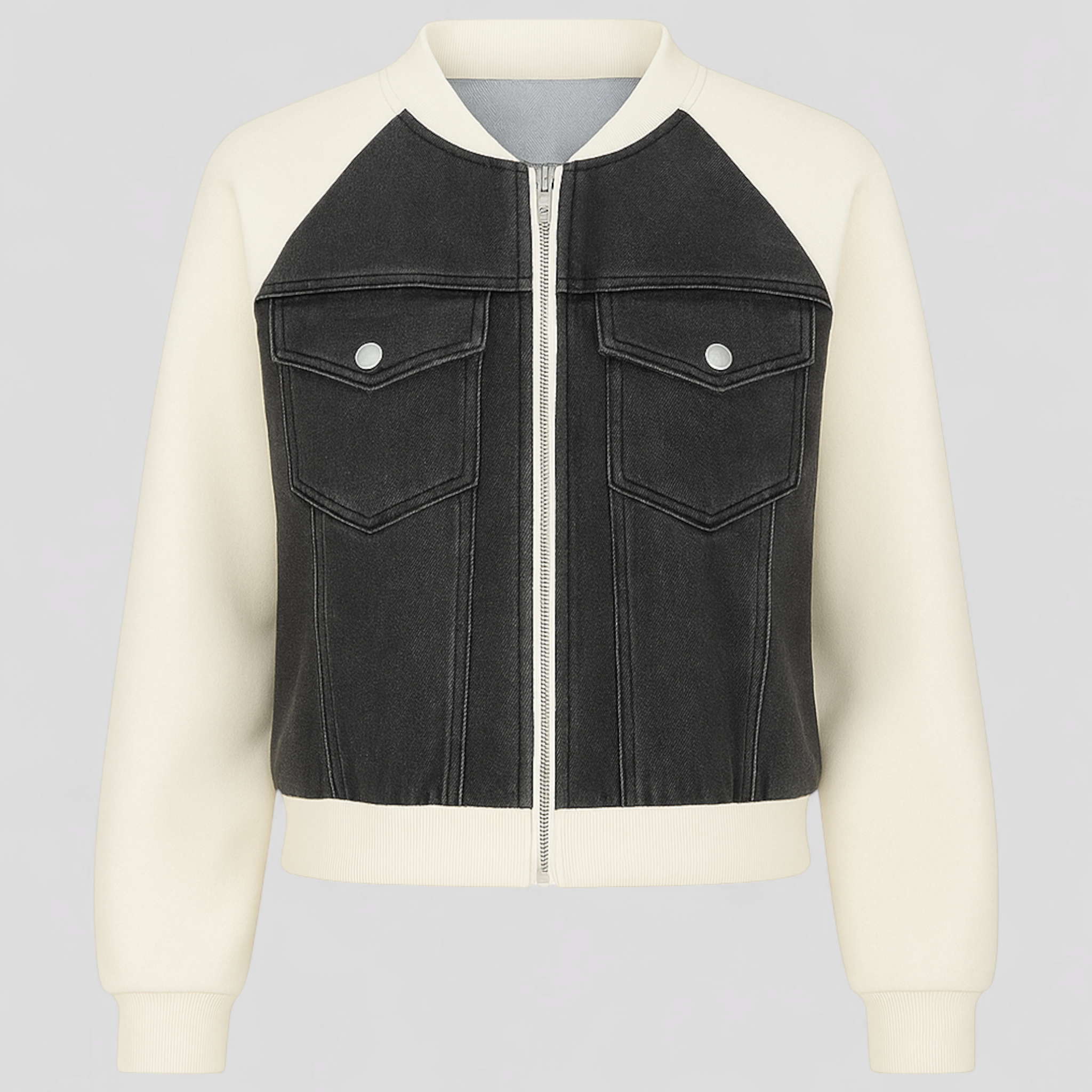 Giacca Donna Denim Versatile - bianco-nero - abbigliamento femminile denim denim jacket women donna donna giacca giacca giacca casual giacca cotone giacca creativa giacca denim giacca denim colore giacca denim versatile giacca donna giacca donna trendy giacca in denim giacca moda donna giacca spandex giacche da donna versatile - Concept Palermo