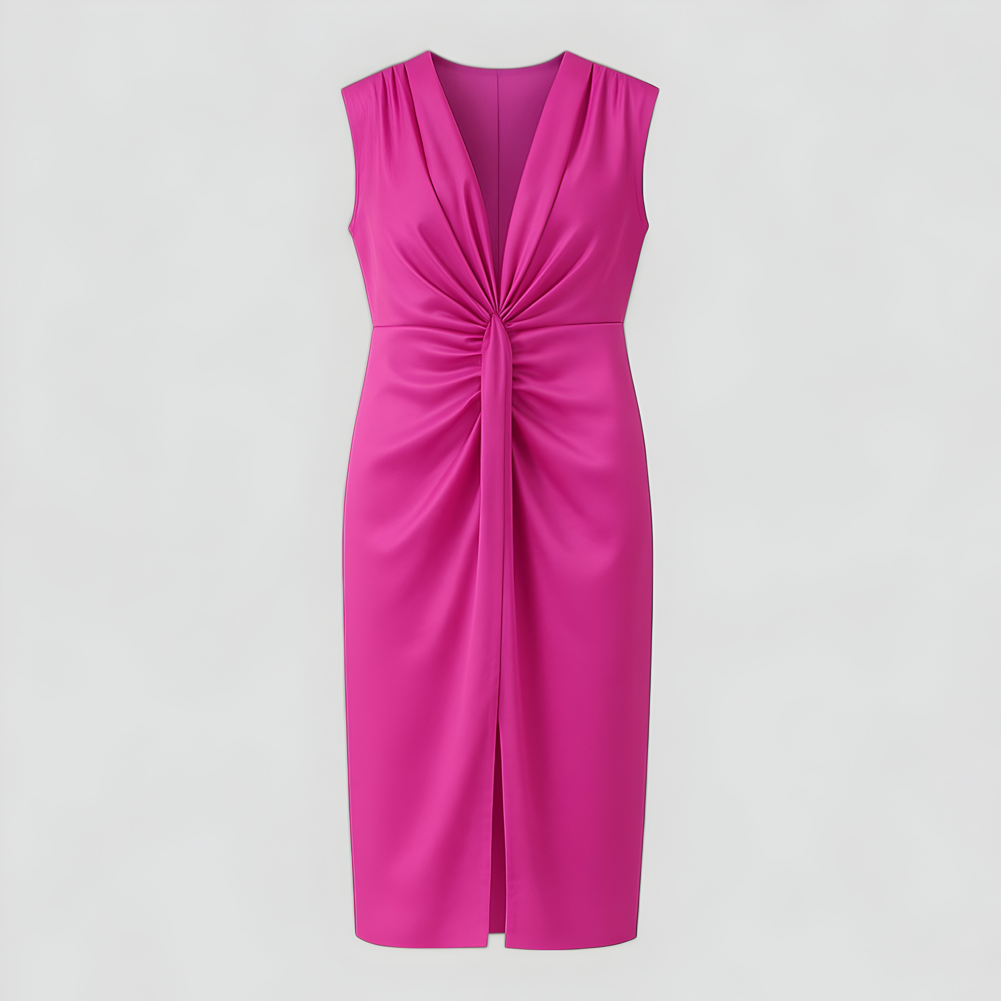 Abito da Cerimonia Donna in Raso Lucido Elegante per Feste e Occasioni Speciali - Magenta Taglia unica - abito abito cerimonia abito con spacco abito elegante abito in diverse colorazioni abito in raso abito per eventi abito raffinato abito taglia unica cerimonia donna dresses lucido raso vestito con scollatura vestito da sera vestito stretch - Concept Palermo