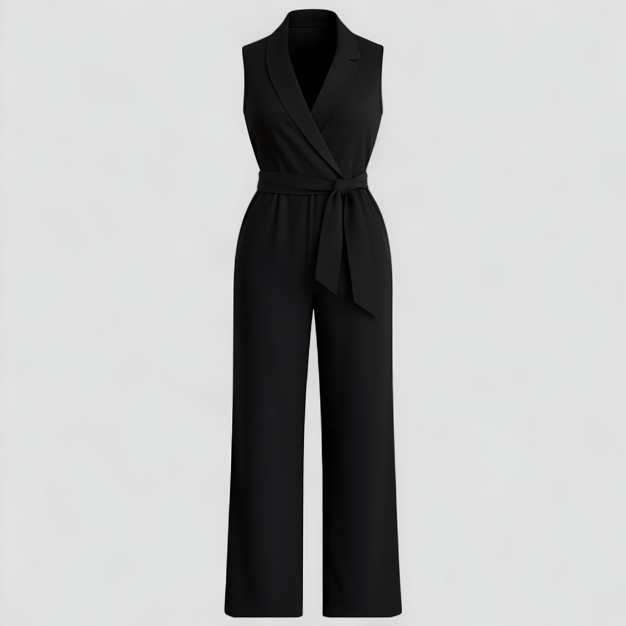 Salopette Donna Elegante V-Neck Senza Maniche in Lino Casual Estiva - Nero - abbigliamento elegante donna fashion primavera jumpsuit premium maniche moda donna neck one-pieces outfit casual salopette salopette donna salopette elegante salopette femminile salopette senza maniche salopette V-Neck vestiti per eventi - Concept Palermo