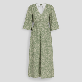 Abito Estivo Donna con Scollatura a V - Verde - abbigliamento casual abito abito da lavoro abito estivo donna dresses estivo Linen moda femminile scollatura scollatura a V Solid stampa vivace taglie versatili vestito colorato vestito elegante Women - Concept Palermo