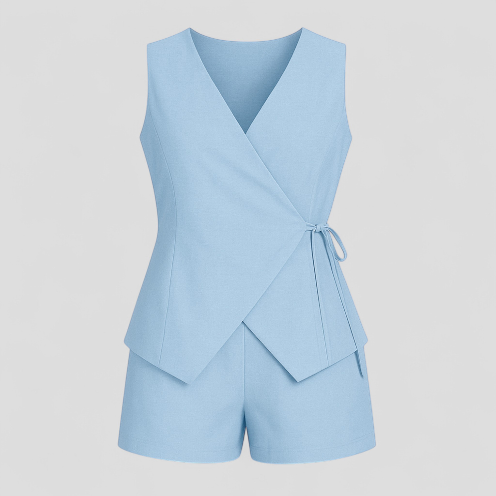 Mono per Donna Minimalista Chic - Blu pastello - abbigliamento casual abito elegante chic donna minimalista moda donna mono mono alla moda mono chic mono donna mono elegante one-pieces outfit sofisticato stile minimalista - Concept Palermo