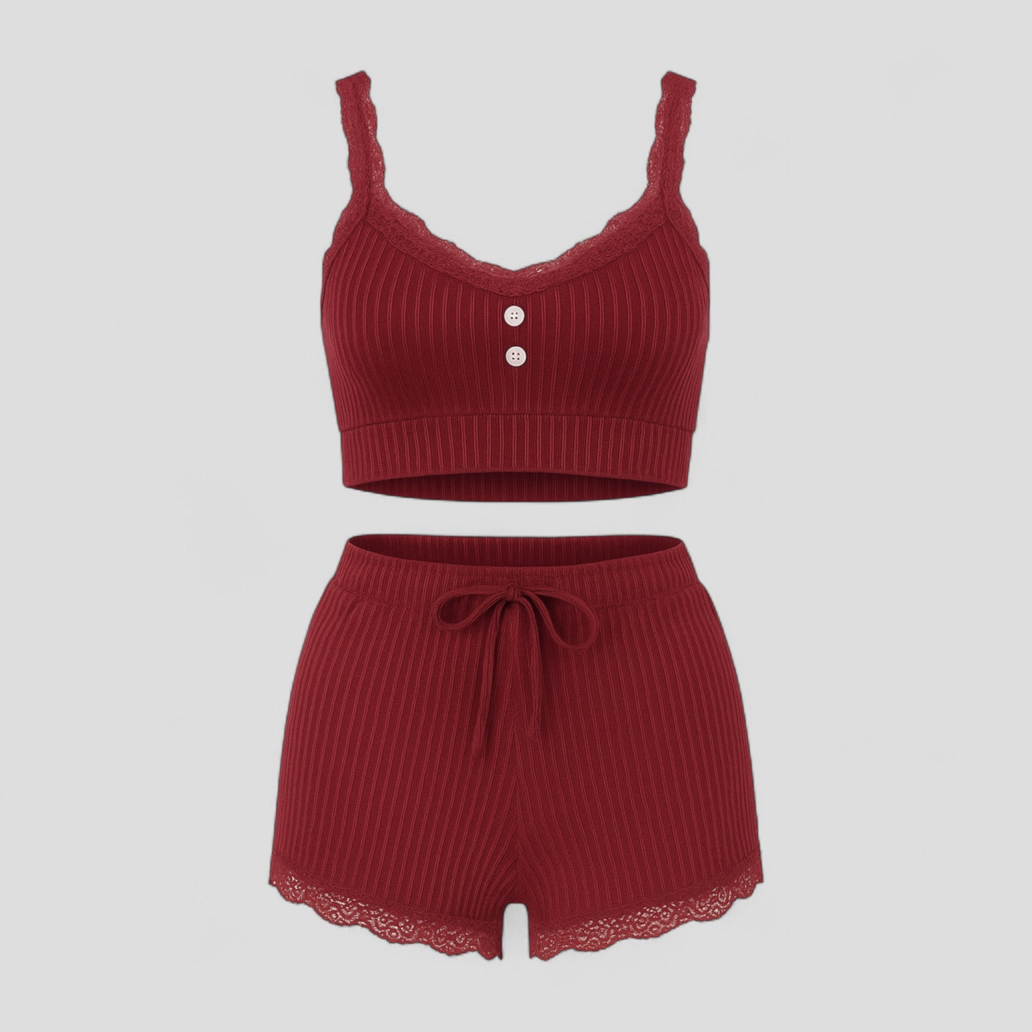 Pigiama Donna Estivo Comodo - Rosso ruggine - abbigliamento notte donna estivo outfit sets pigiama pigiama comodo pigiama cotone pigiama donna pigiama elegante pigiama estate pigiama traspirante pijamas donna set pigiama estivo sleepwear estivo - Concept Palermo