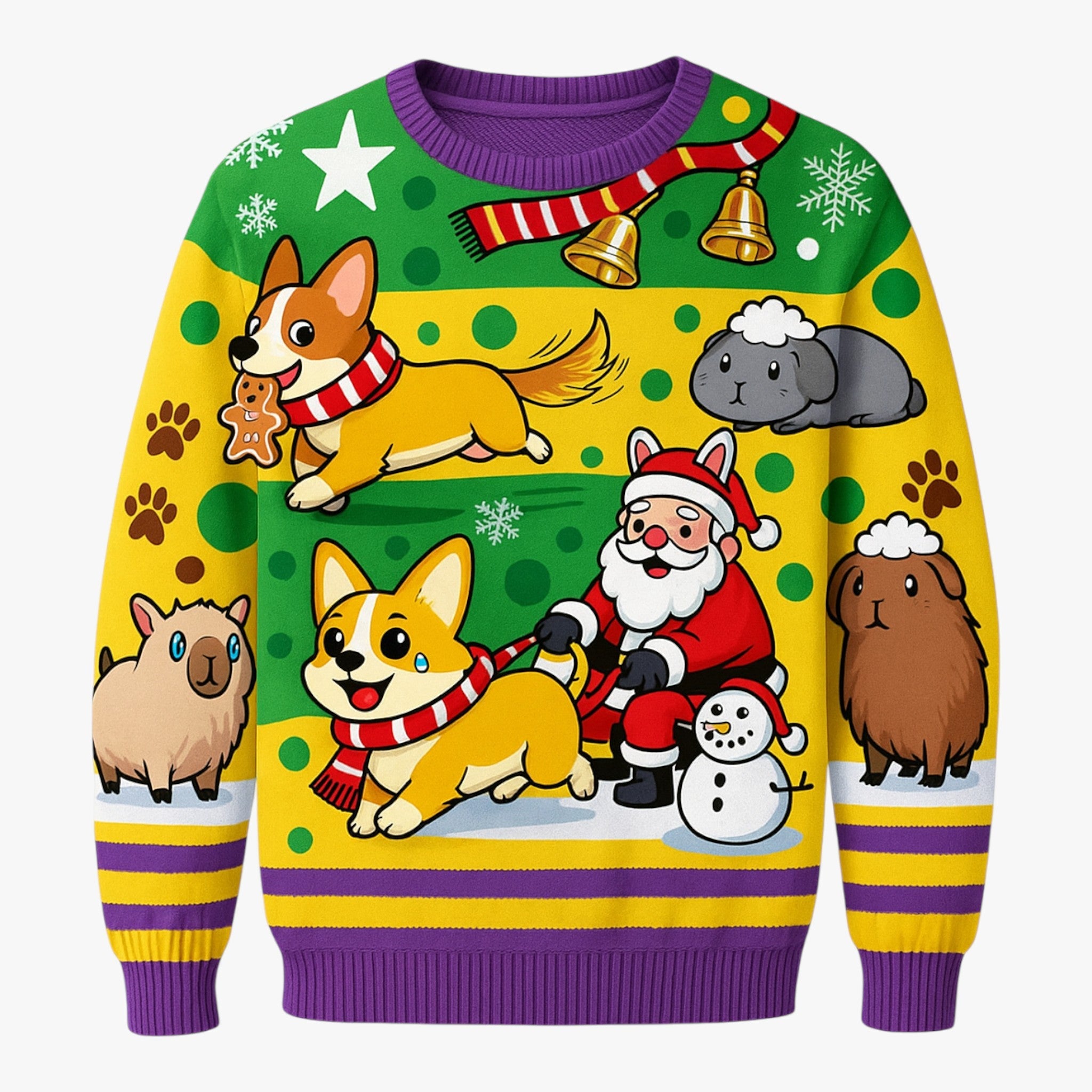 Maglione natalizio per uomo con design di animali per le festività - Design 5 - 3D Print animali Casual design Dierenontwerp Feestdagen festività Kawaii Dieren Kersttrui Lange Mouwen maglione maglione natalizio natalizio Ugly Christmas Sweater uomo Volwassenen Wintergarderobe - Concept Palermo