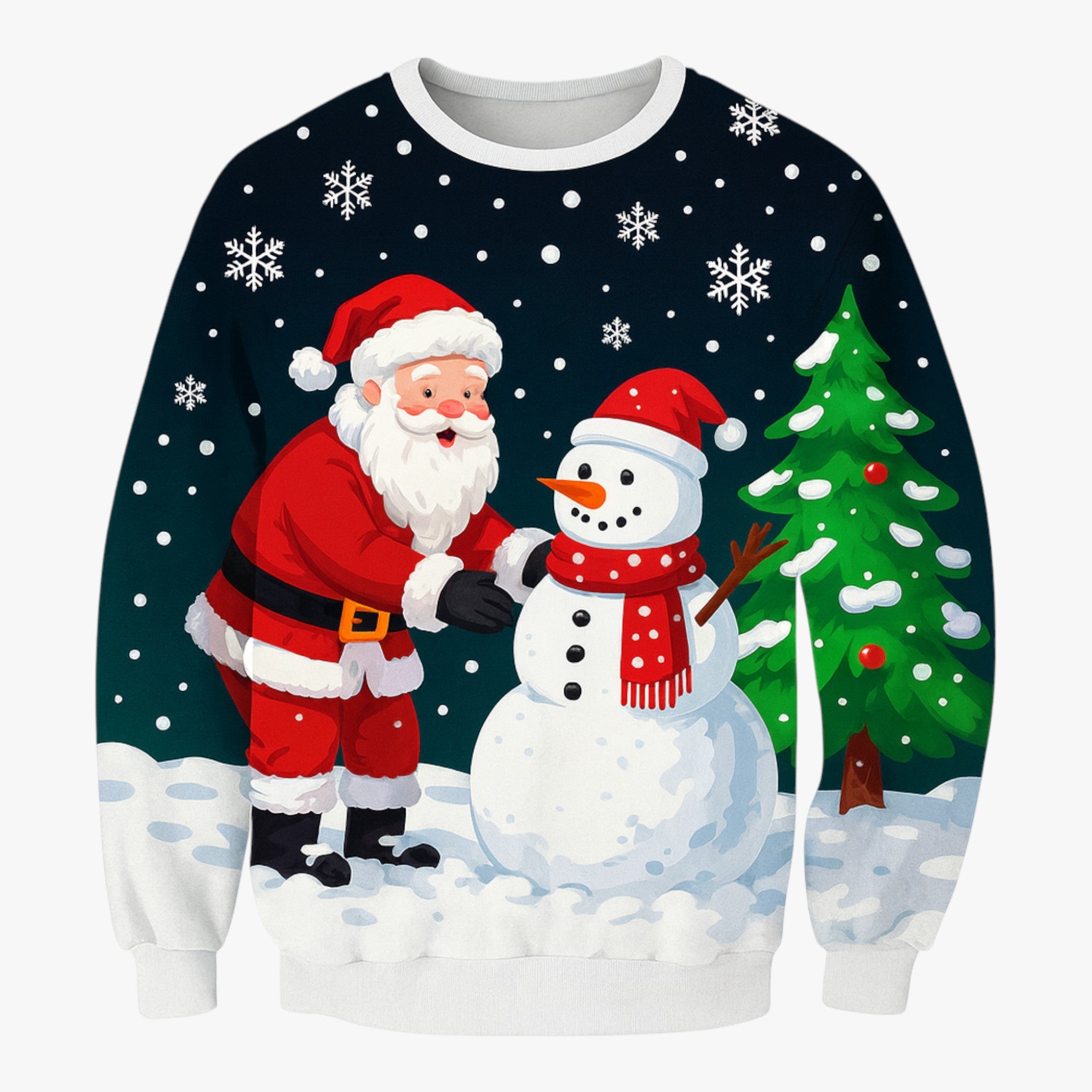 Pullover Natalizio per Uomini - per le Feste Donna - Design 4 - cadeau damesmode donna feestdagen feste herenmode kersttrui lelijke trui natalizio O-hals trui outdoor festival pullover pullover natalizio sfeer uomini vrolijke kersttrui - Concept Palermo