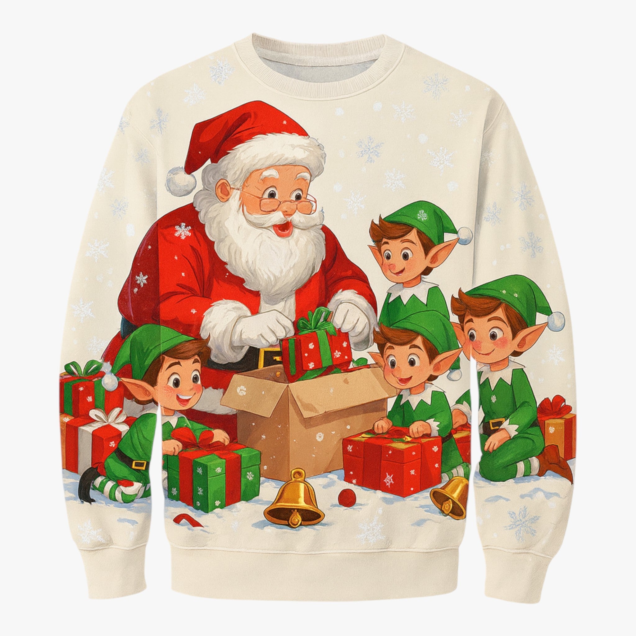 Pullover Natalizio per Uomini - per le Feste Donna - Design 5 - cadeau damesmode donna feestdagen feste herenmode kersttrui lelijke trui natalizio O-hals trui outdoor festival pullover pullover natalizio sfeer uomini vrolijke kersttrui - Concept Palermo