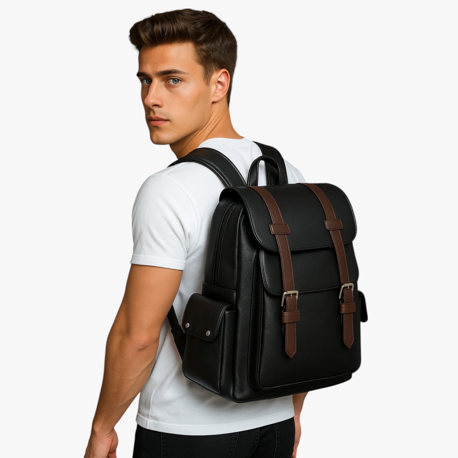 Zaino impermeabile in pelle PU per laptop: stile e protezione Uomo - - Backpack bags bags for men impermeabile laptop mens bag pelle protezione stile uomo zaino - Concept Palermo