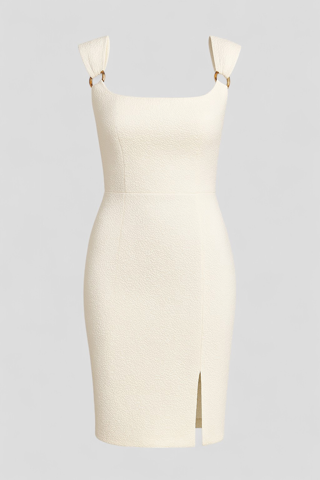 Abito Donna Elegante Nero con Spacco Laterale, Vestito Midi Casual Estivo - Bianco - abito abito alla moda abito donna abito estivo afrontare le curve donna dresses fessura fessura laterale laterale look chic stile sofisticato taglie forti vestito da cerimonia vestito elegante vestito per eventi - Concept Palermo