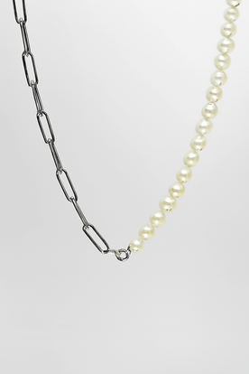 Collana a maglie miste con catenina Lana - Argento - catenina collana collana maglie fashion Fashion Necklaces jewelry lana maglie miste necklace for men NECKLACES Unisex Wool - Concept Palermo