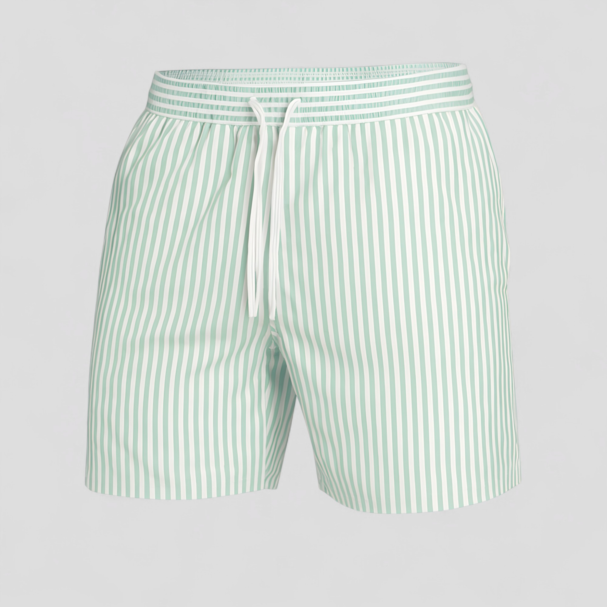Costume Uomo Stripes Confortevole Estivo - Verde chiaro - abbigliamento piscina confortevole costume costume uomo costumi a righe costumi da bagno uomo costumi da mare costumi da spiaggia costumi estivi estivo moda estiva shorts shorts da bagno stile marittimo stripes tessuto ad asciugatura rapida uomo - Concept Palermo