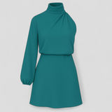 Eén-schouder polyester jurk - Elegantie met een moderne touch voor dames  