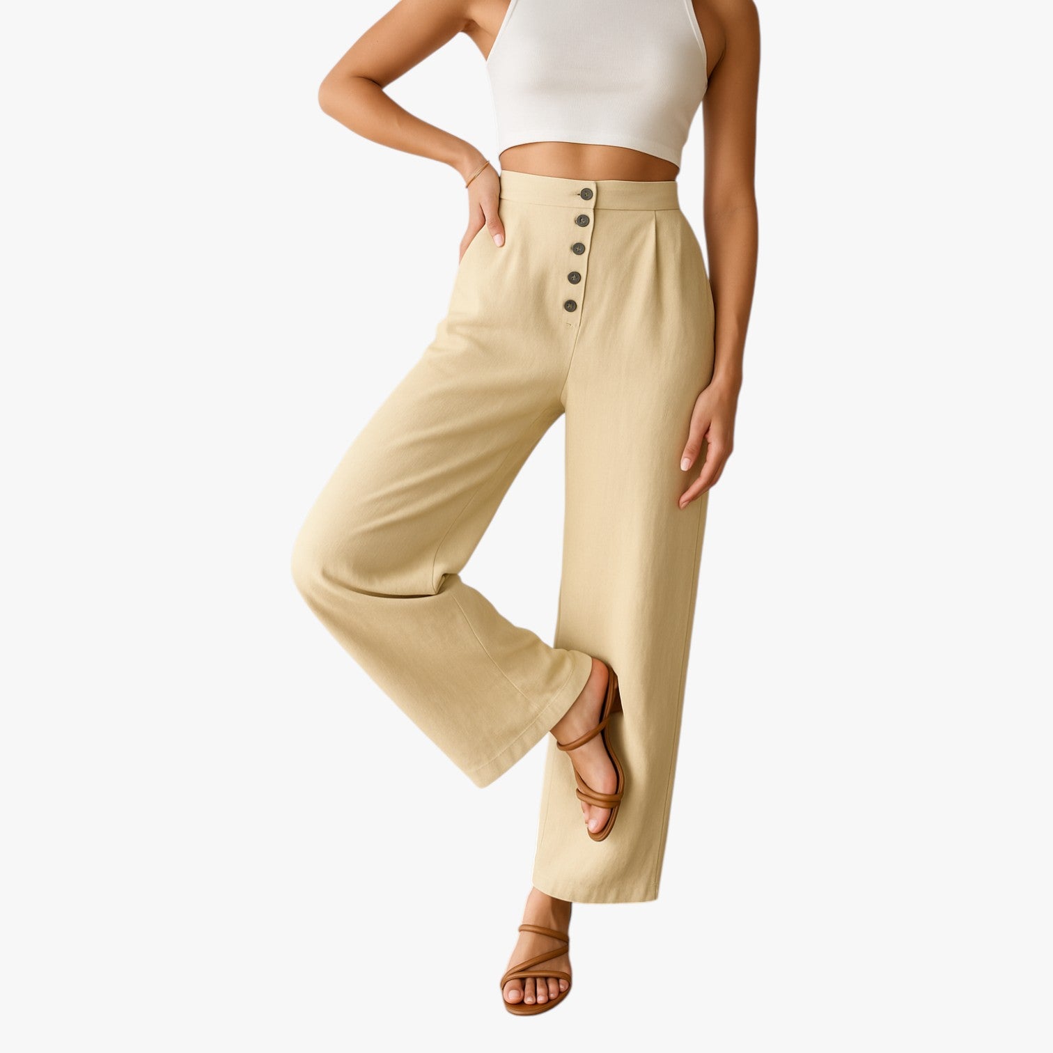 Pantaloni estivi da donna - Freschi, comodi e antipiega in lino e cotone - - antipiega comodi cotone donna estivi freschi linen pants lino pantaloni pants pants for women women pants - Concept Palermo
