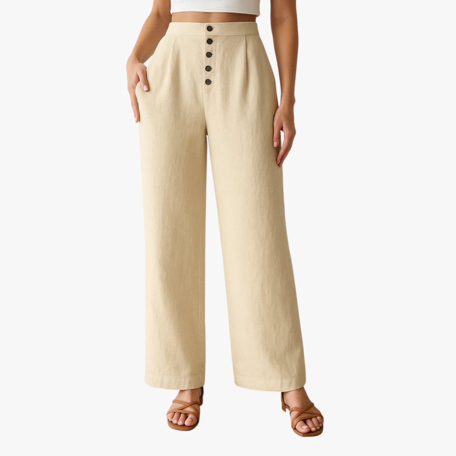 Pantaloni estivi da donna - Freschi, comodi e antipiega in lino e cotone - - antipiega comodi cotone donna estivi freschi linen pants lino pantaloni pants pants for women women pants - Concept Palermo