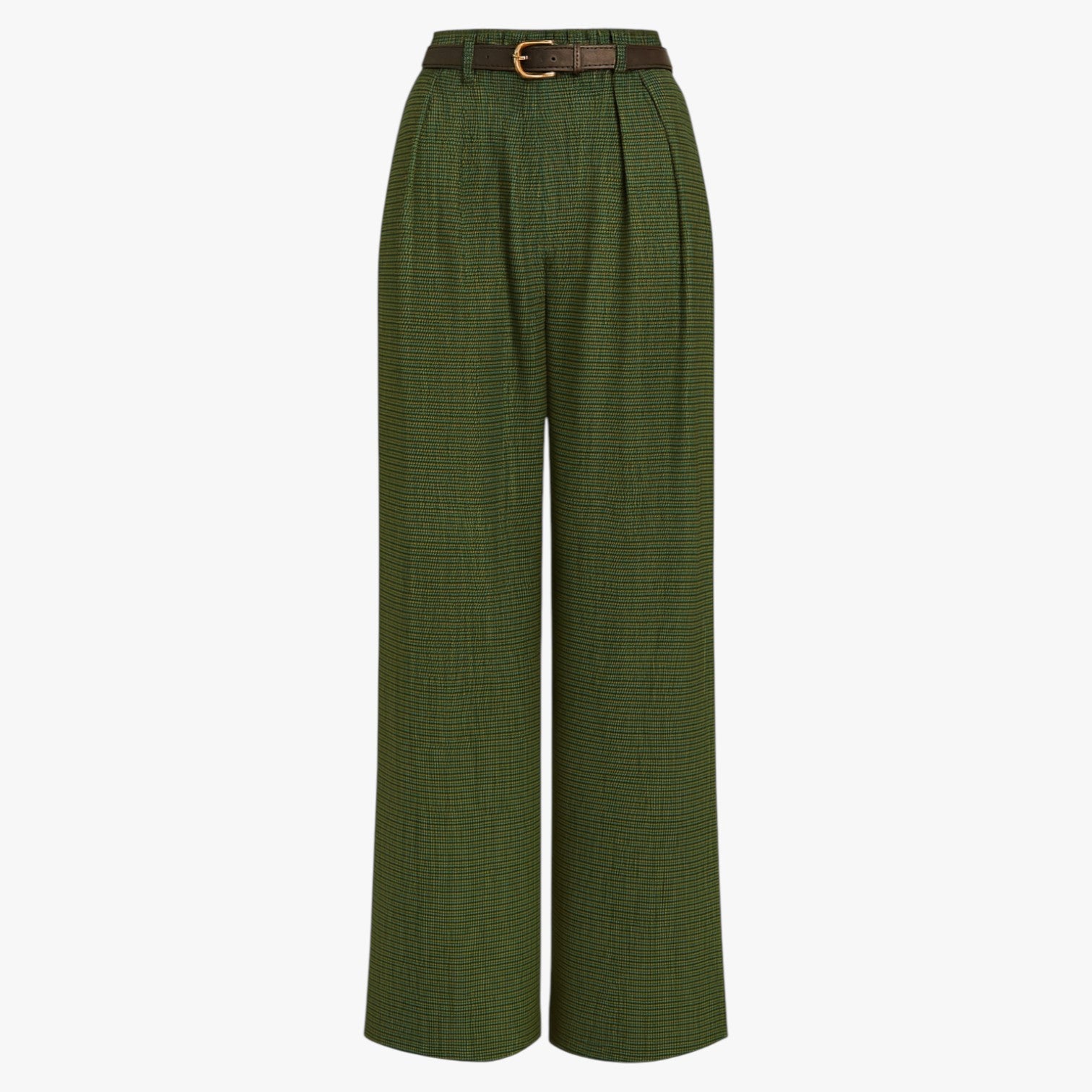 Pantaloni vintage a quadri a vita alta Uomo - Verde - alta high waist long pants pantaloni pantaloni vintage pants pants for women quadri slight stretch uomo vintage vita women women pants work woven fabric - Concept Palermo
