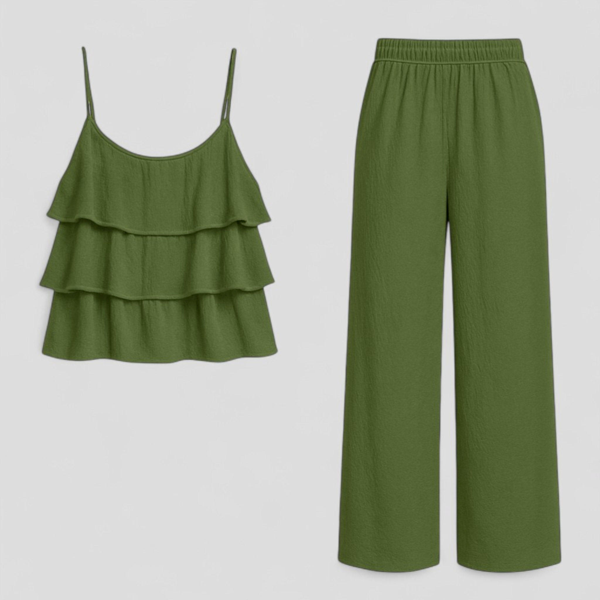 Coordinato Donna per Ogni Occasione - Verde militare - abbigliamento formale abbigliamento trendy coordinato coordinato donna coordinato elegante donna look raffinato moda confortevole occasione ogni outfit sets outfit versatili set di abbigliamento stile e comfort tessuti di alta qualità vestiti casual - Concept Palermo