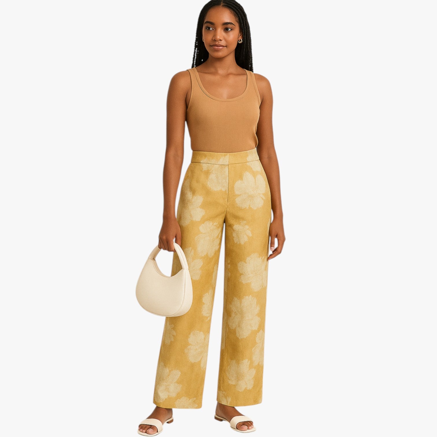 Pantaloni dritti con stampa floreale romantica - - clothing dritti floreale long pants mid waist non-stretch pantaloni pantaloni dritti pants pants for women regular fit romantica stampa women women pants woven fabric - Concept Palermo