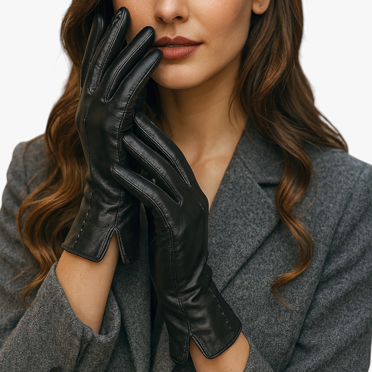 Guanti Invernali Donna in Pelle PU Touchscreen & Antivento Rosso - - antivento donna gloves guanti guanti invernali invernali leah | guanti invernali donna in pelle pu touchscreen & antivento - €25 pelle touchscreen winter gloves - Concept Palermo