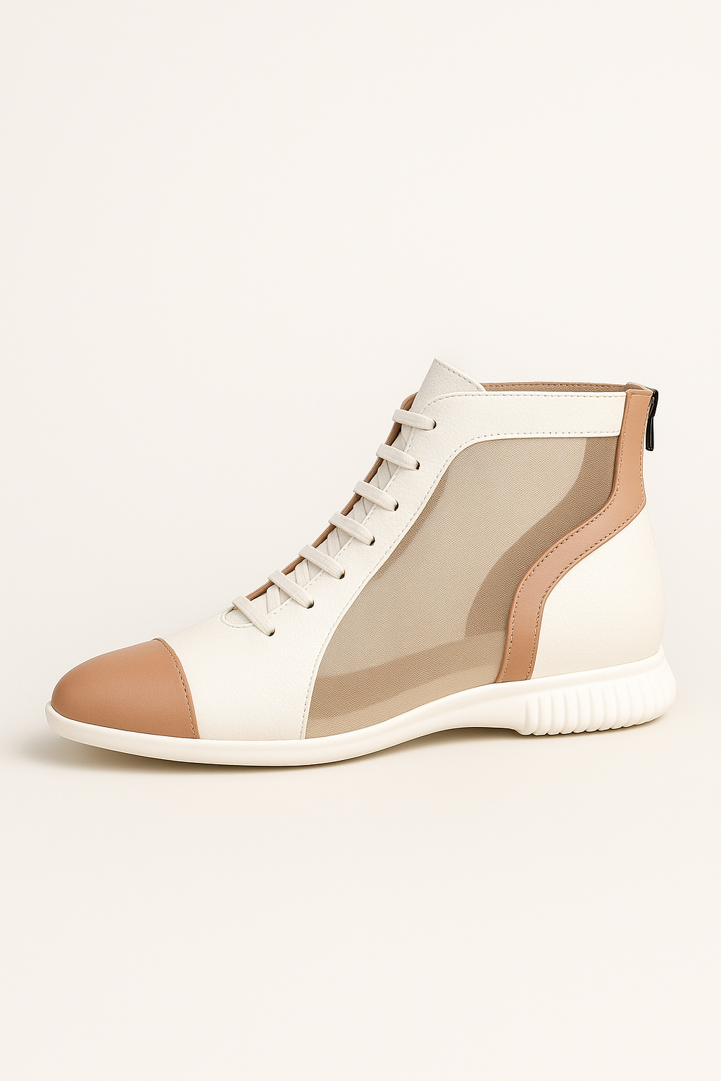 Sneakers Estive in Rete Bicolore con Suola Bassa Pelle - Bianca - bassa bicolore estive pelle rete shoes shoes for women shoes woman Shoes women sneakers sneakers estive woman shoes summer 2025 - Concept Palermo