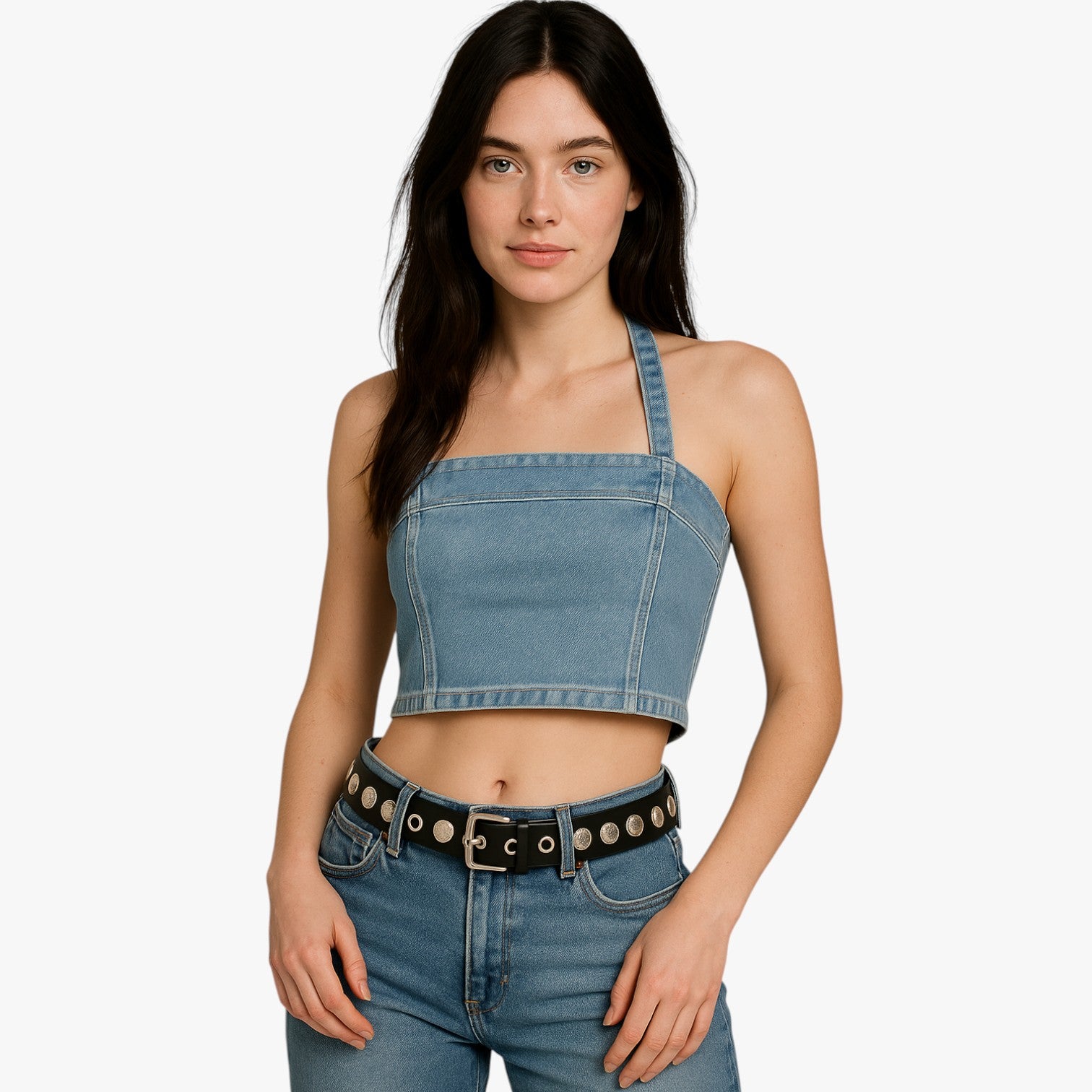 Cintura Unisex Punk Borchiata in Vera Pelle Nera - Stile Rock Goth - - Belts borchie cintura cintura punk pelle punk unisex waist belt for women Womens belt - Concept Palermo