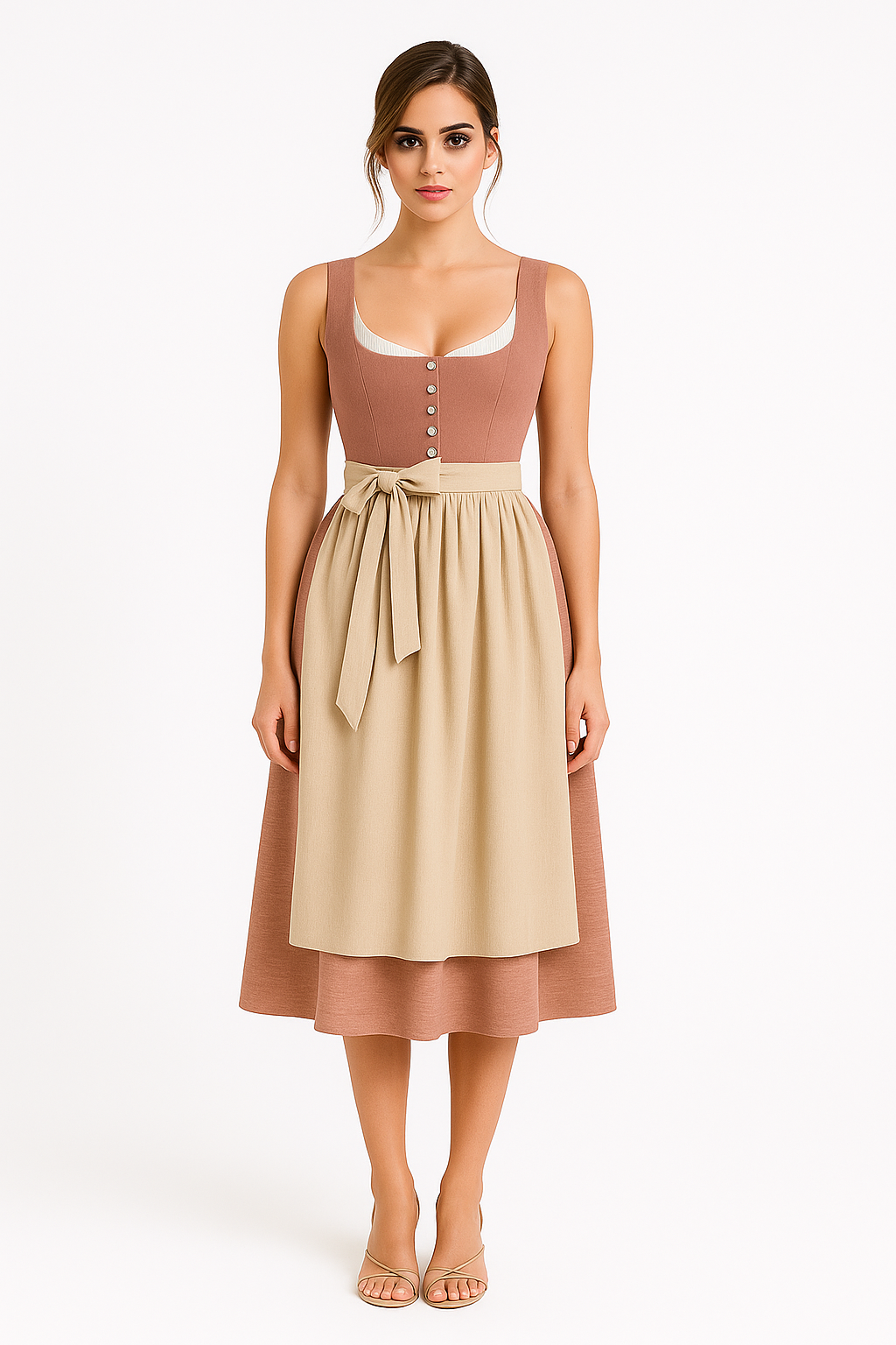 Vestito midi tradizionale con fiocco e dettagli retrò Donna - - dettagli donna dresses fiocco Frauen Kleider midi retr Summer tradizionale vestito - Concept Palermo