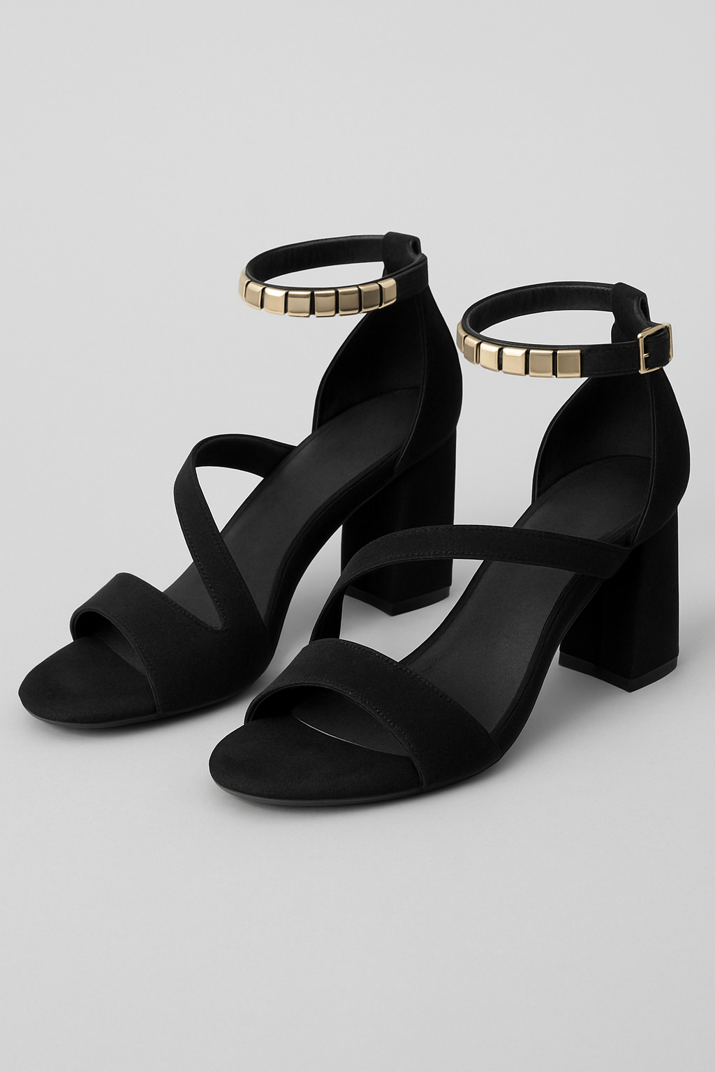 Sandali con cinturini sovrapposti e tacco blocco Uomo - Nero - blocco cinturini Frauen Sandalen sandali sandali cinturini sandals sovrapposti SPRING tacco uomo - Concept Palermo