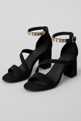 Sandalen met overlappende bandjes en blokhak voor heren