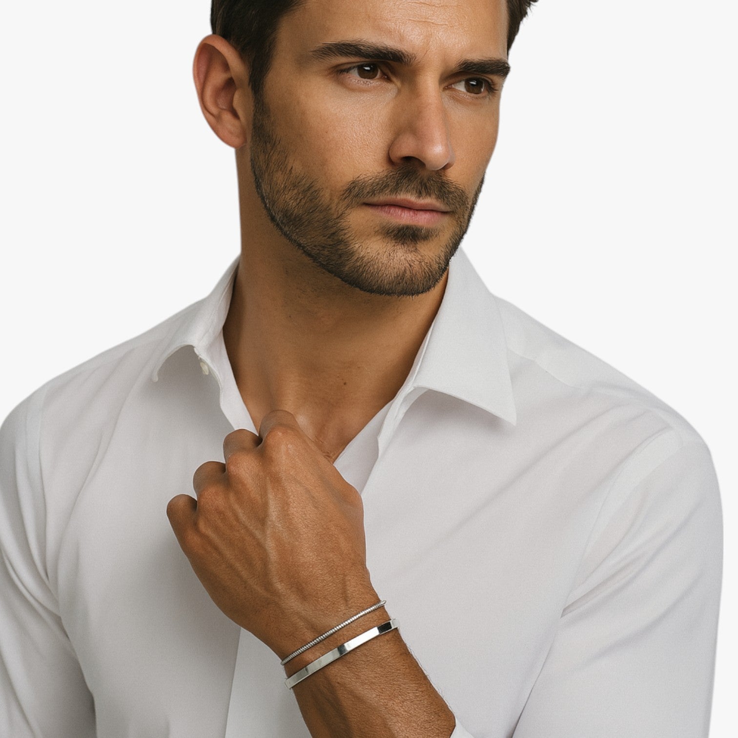 Set Bracciali Uomo in Acciaio con Dettagli Neri - - acciaio bracciali bracciali uomo BRACELET bracelet for men BRACELETS dettagli jewelry mens bracelet neri uomo - Concept Palermo