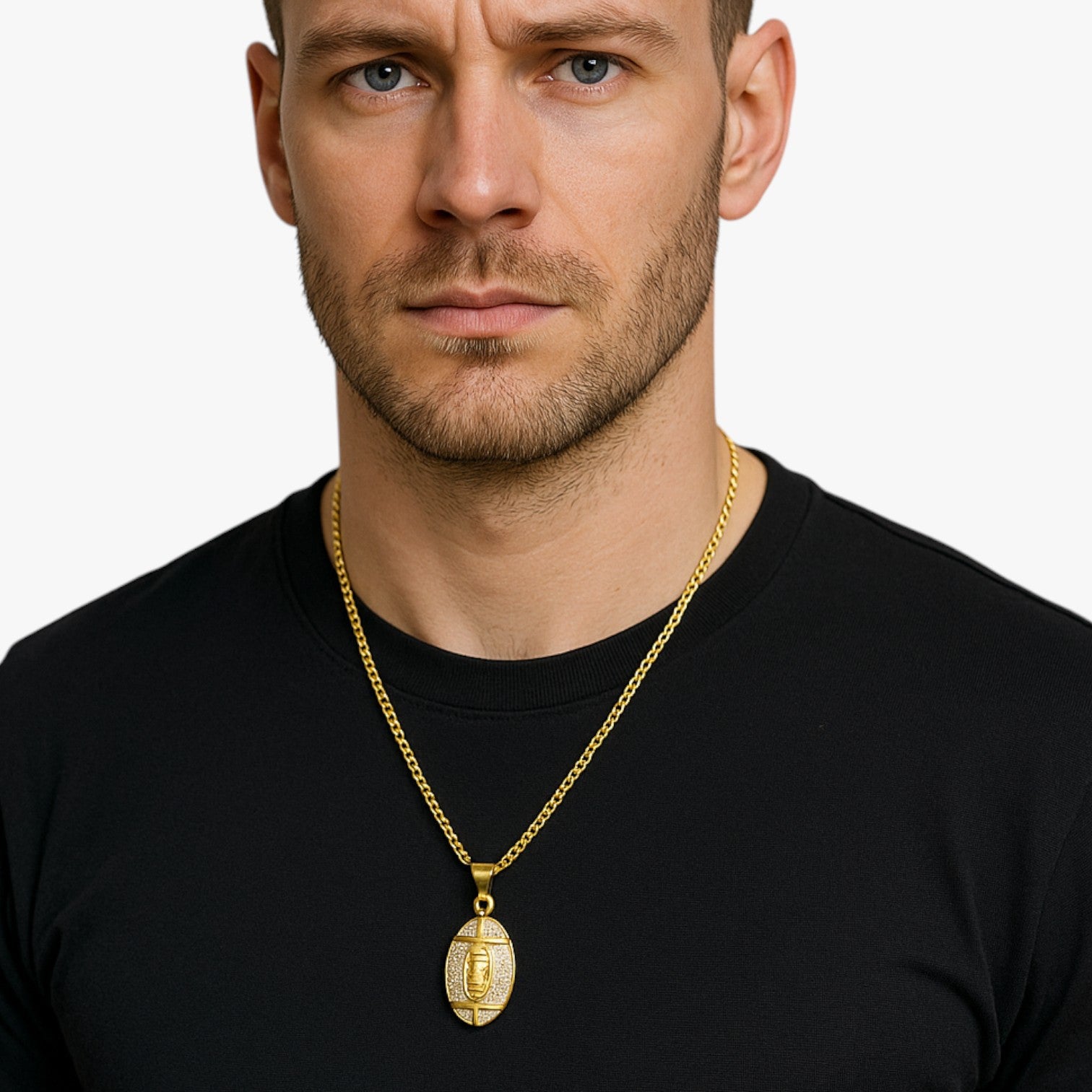 Collana rugby in acciaio con cristallo Lana Uomo - - acciaio collana collana rugby cristallo Fashion Necklaces jewelry lana necklace necklace for men NECKLACES rugby uomo - Concept Palermo