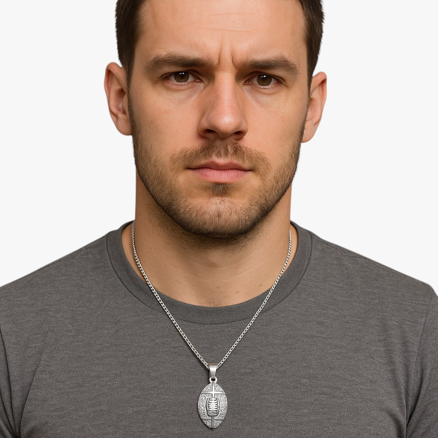 Collana rugby in acciaio con cristallo Lana Uomo - - acciaio collana collana rugby cristallo Fashion Necklaces jewelry lana necklace necklace for men NECKLACES rugby uomo - Concept Palermo