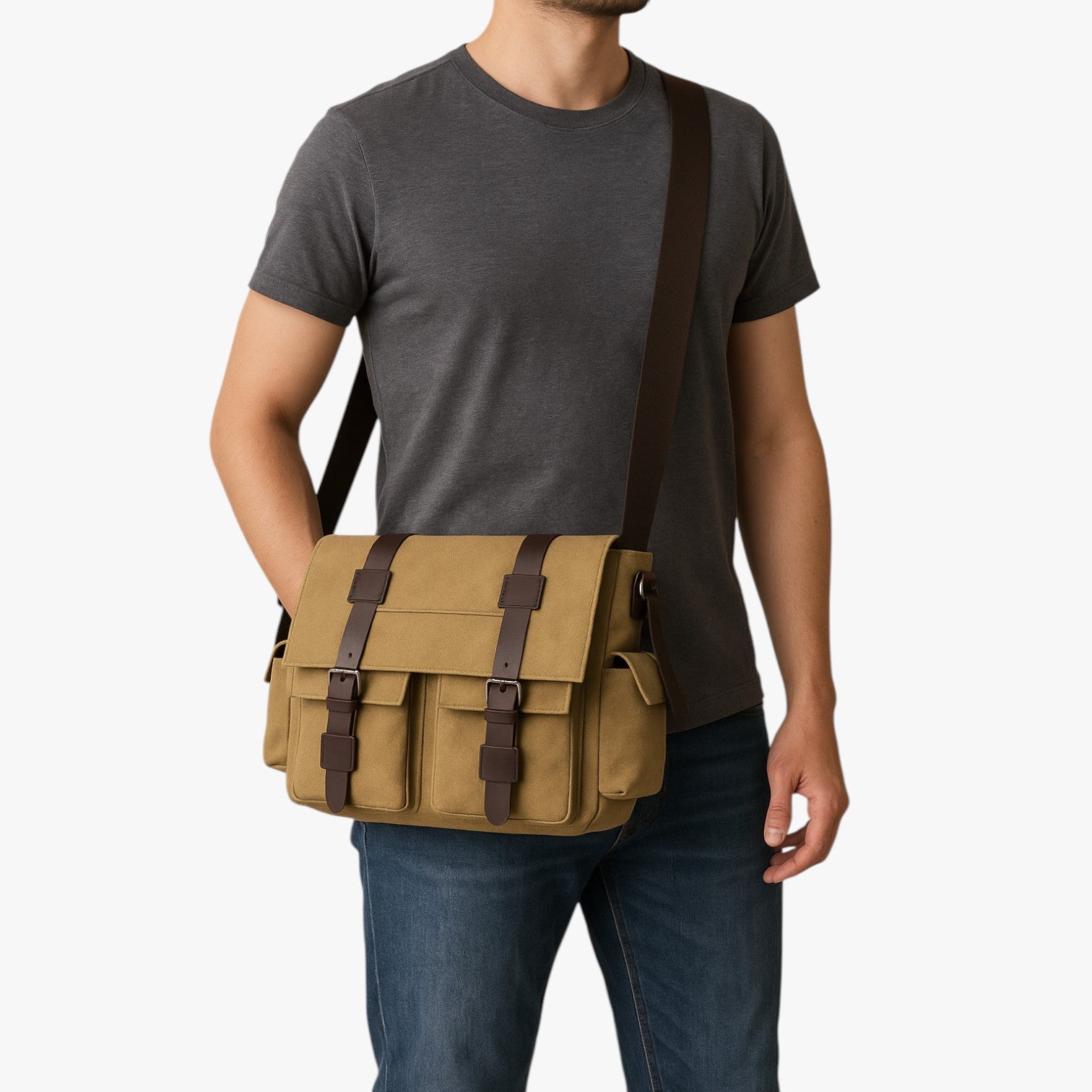 Borsa a tracolla vintage in tela da uomo - - Bags bags for men borsa borsa tracolla Shoulder Bags tela tracolla uomo vintage - Concept Palermo