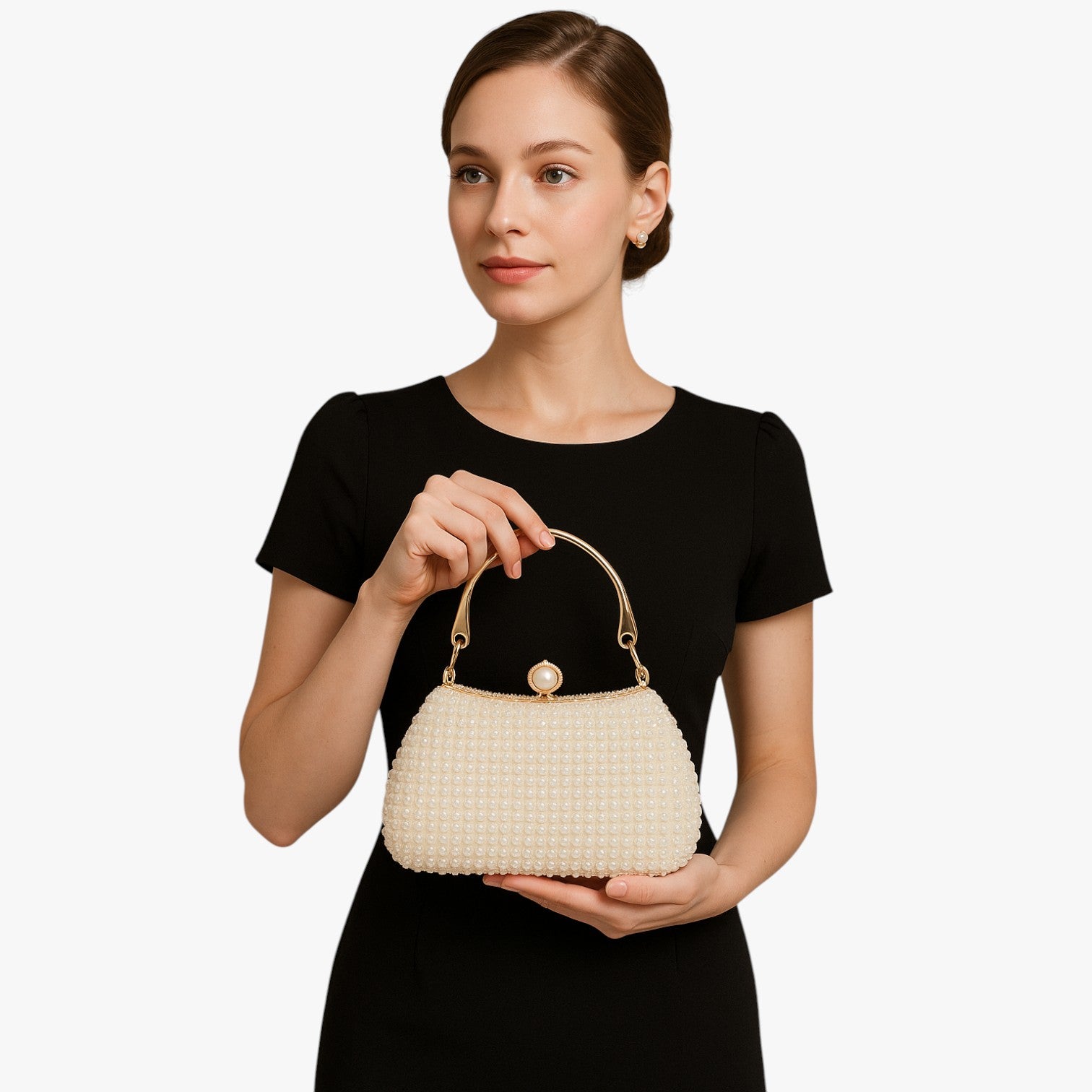 Borsa da sera in perle con manico a catena - - bag Bags borsa borsa sera catena handbags manico perle sera women bags Women's handbags - Concept Palermo