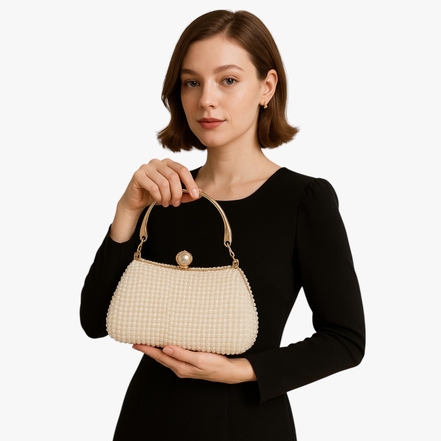 Borsa da sera in perle con manico a catena - - bag Bags borsa borsa sera catena handbags manico perle sera women bags Women's handbags - Concept Palermo