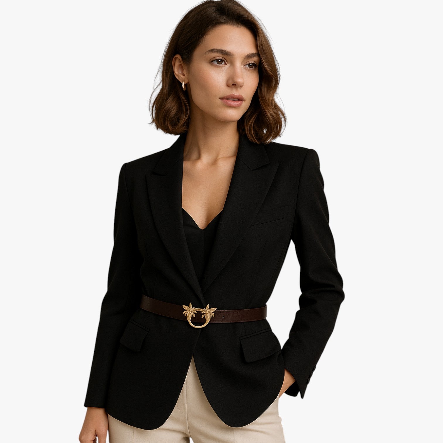Cintura Uomo in Vera Pelle Nera con Fibbia di Design Elegante - - Belts cintura cintura pelle design fibbia pelle uomo waist belt for women Womens belt - Concept Palermo
