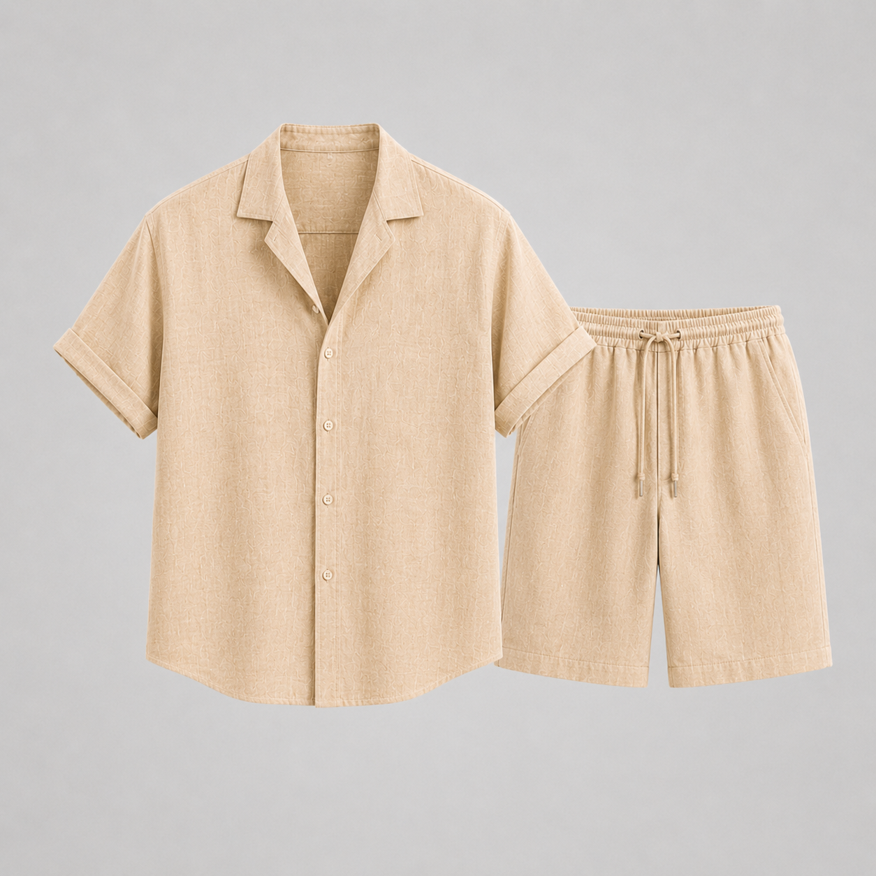 Completo in Lino da Uomo Eleganza Estiva Rilassata - - ademend camp collar casual chic comfortabel completo uomo diner outfit elastische taille ele heren mode heren set lente zomer lichtgewicht linnen set linnenmix lino luchtig lunelle matching set minimalistisch overhemd set relaxte pasvorm short set smart casual strand stijl tijdloos trekkoord vakantie stijl veelzijdig zomers zomerset - Concept Palermo
