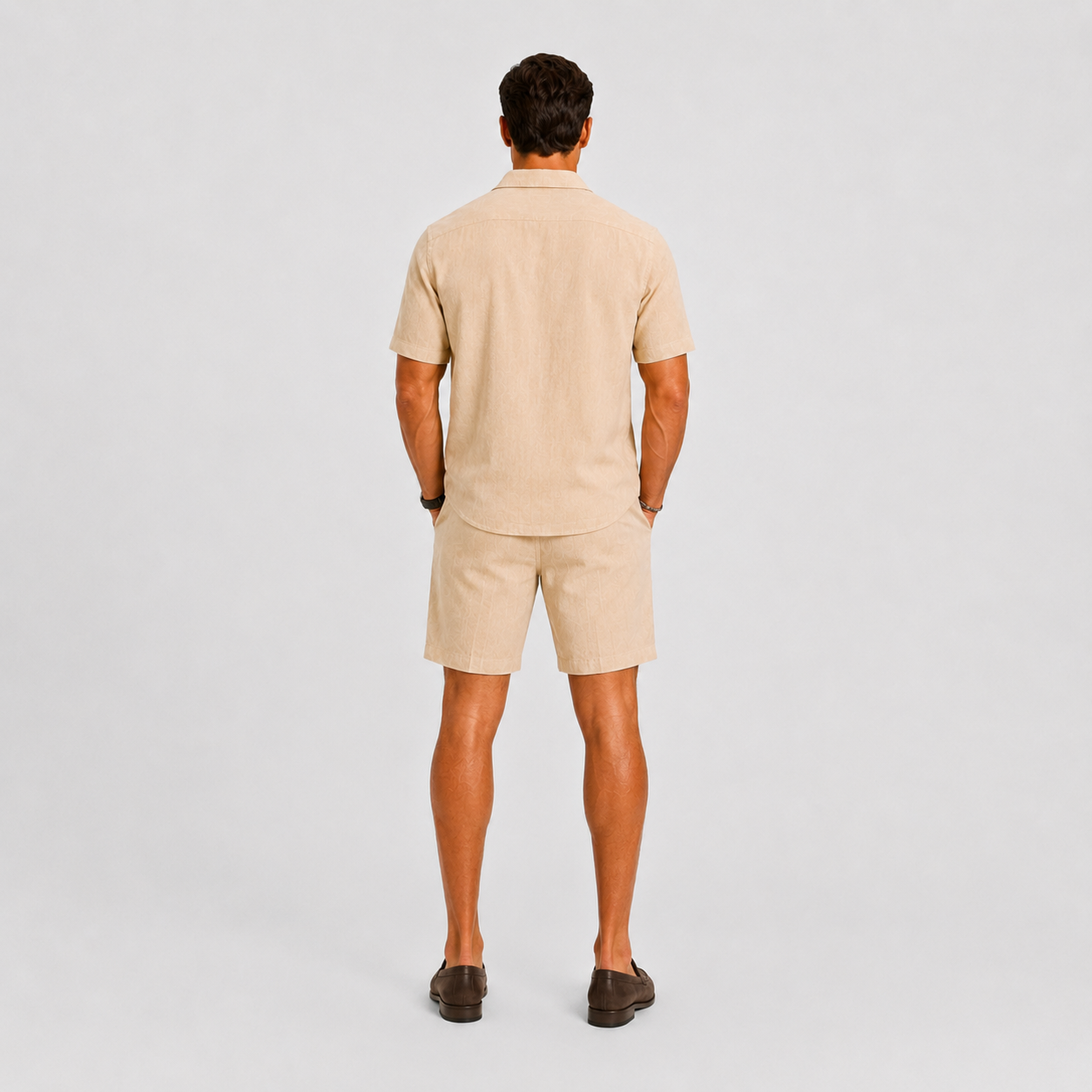 Completo in Lino da Uomo Eleganza Estiva Rilassata - - ademend camp collar casual chic comfortabel completo uomo diner outfit elastische taille ele heren mode heren set lente zomer lichtgewicht linnen set linnenmix lino luchtig lunelle matching set minimalistisch overhemd set relaxte pasvorm short set smart casual strand stijl tijdloos trekkoord vakantie stijl veelzijdig zomers zomerset - Concept Palermo