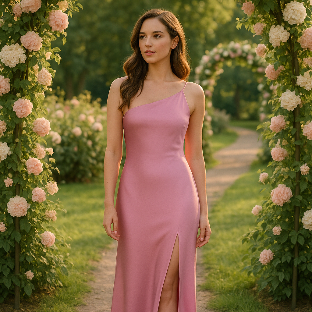 Abito Lungo Moonlight Donna in Raso Satinato Elegante - Vari Colori e Taglie - - abito abito satin donna dresses moonlight satin - Concept Palermo