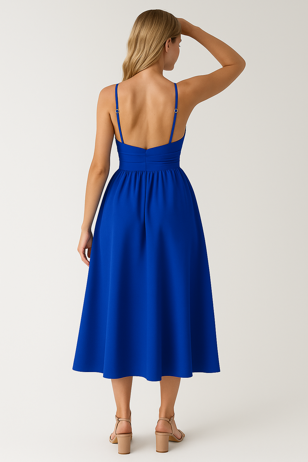 Abito Midi con Spalline Sottili Donna - - abito abito cocktail abito con spacco alto abito con spalline sottili abito estivo elegante abito midi abito midi elegante abito sexy con dettagli cut-out abito versatile donna dresses midi moda femminile sottili spalline vestito da sera vestito per matrimoni - Concept Palermo