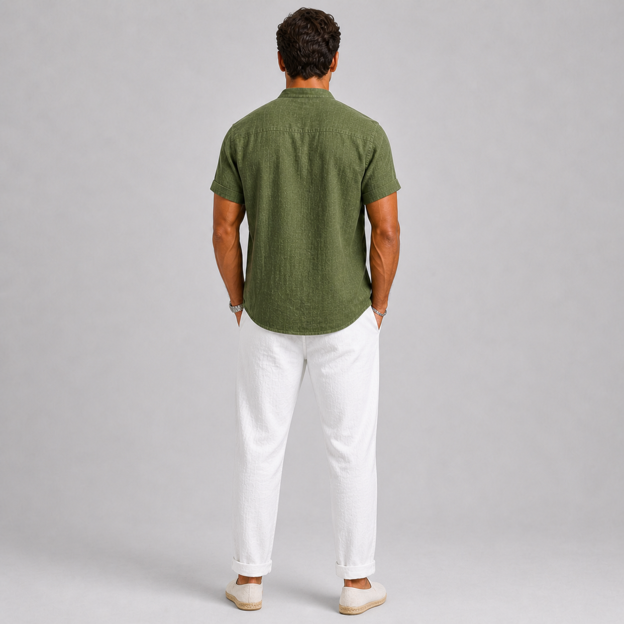 Completo di Lino da Uomo Camicia e Pantaloni Stile Estivo Leggero - - ademend camicia pantal casual chic comfortabel completo uomo dagelijks gebruik heren mode heren set lente zomer lichtgewicht linnen set lino losse pasvorm luchtig minimalistisch overhemd set oversized fit pantalon set smart casual strand stijl tijdloos vakantie stijl veelzijdig zomer set zomers - Concept Palermo