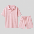 Set Estivo da Uomo con Camicia e Pantaloncini Jacquard, Vestibilità Comoda ed Elegante