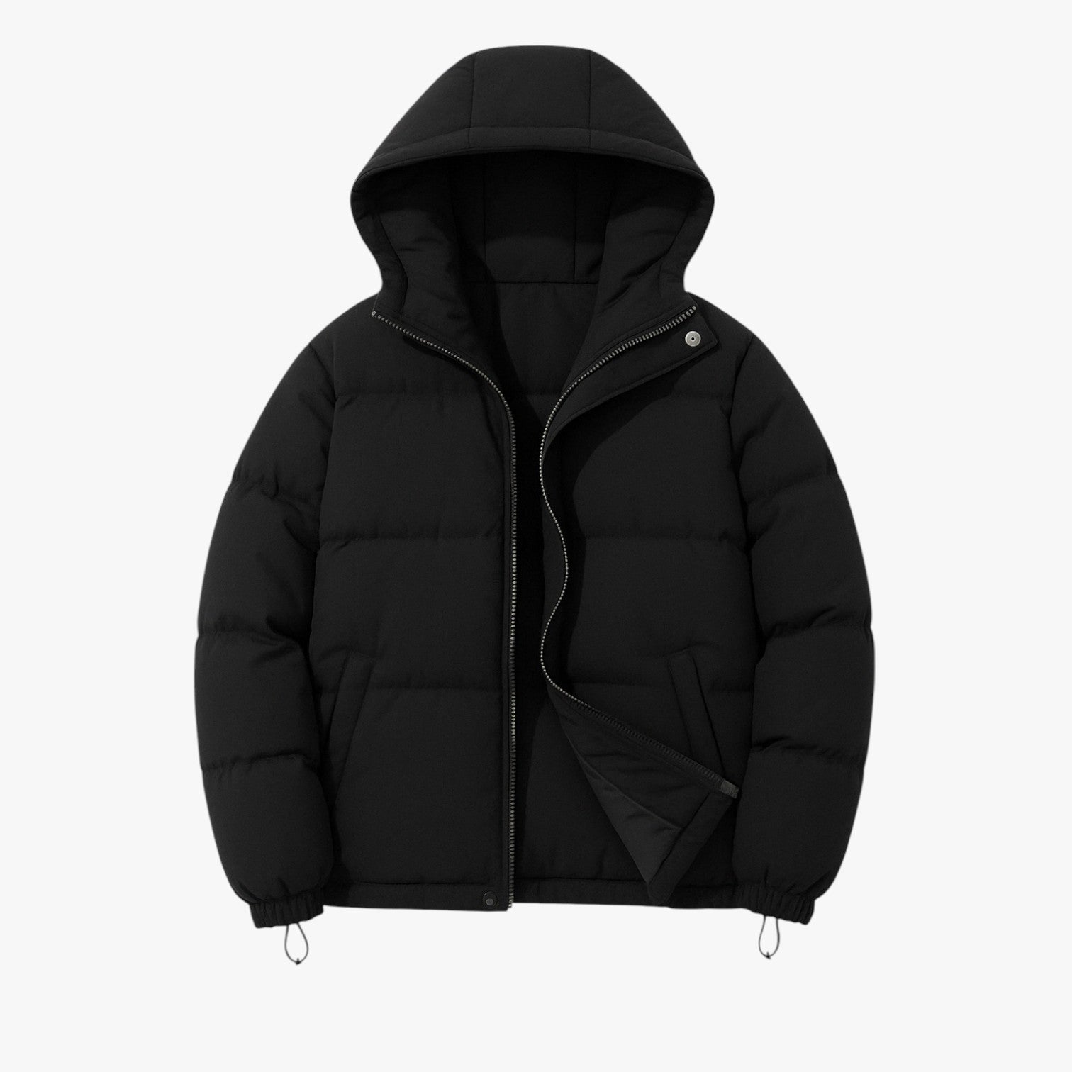 Giacca con cappuccio casual con zip Uomo - Nero - Bequeme Passform cappuccio casual Frauen Frauen Jacke giacca giacca cappuccio Jacke Lässig men's coats & jackets Mode Stilvoll StilvolleJacke uomo - Concept Palermo