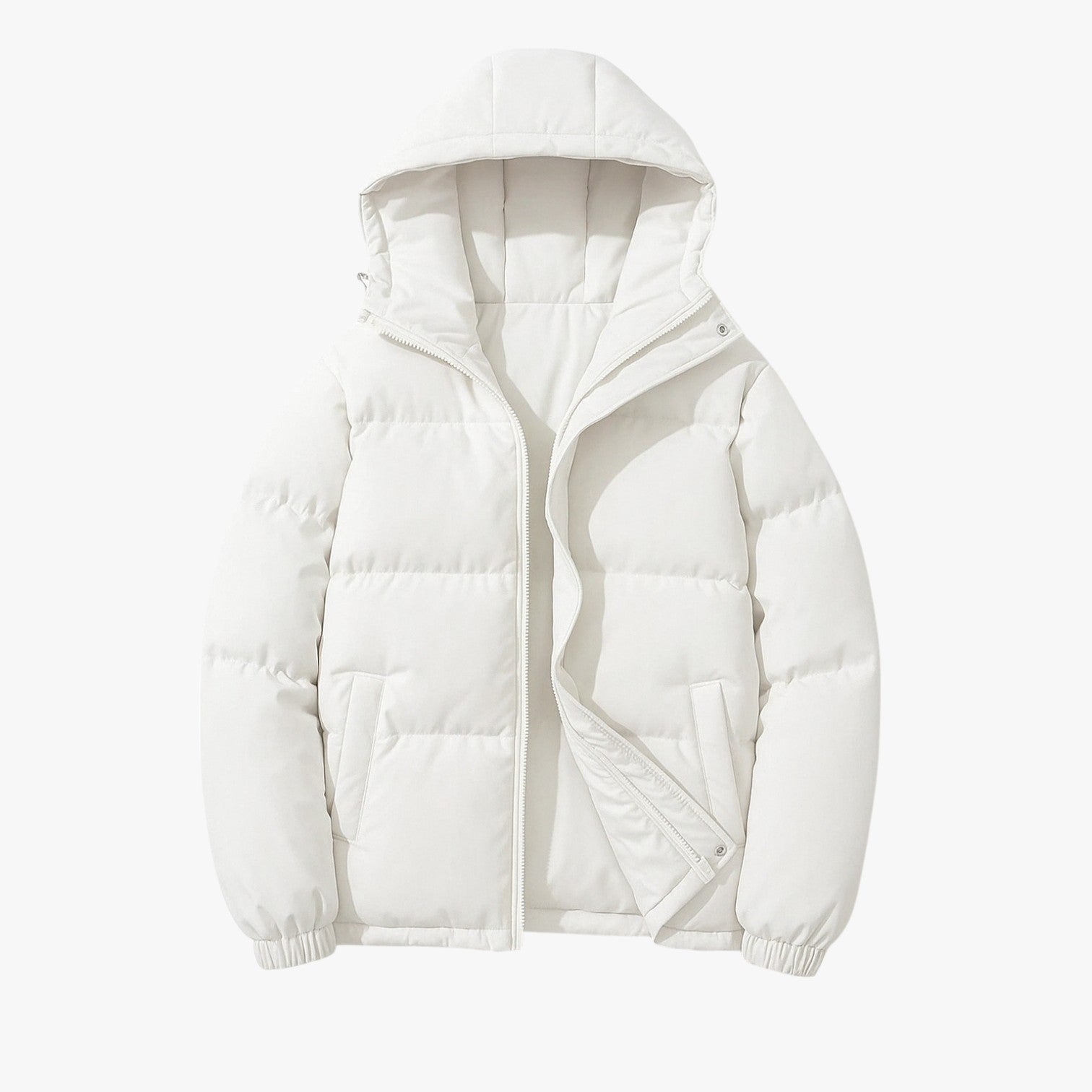 Giacca con cappuccio casual con zip Uomo - Beige bianco - Bequeme Passform cappuccio casual Frauen Frauen Jacke giacca giacca cappuccio Jacke Lässig men's coats & jackets Mode Stilvoll StilvolleJacke uomo - Concept Palermo