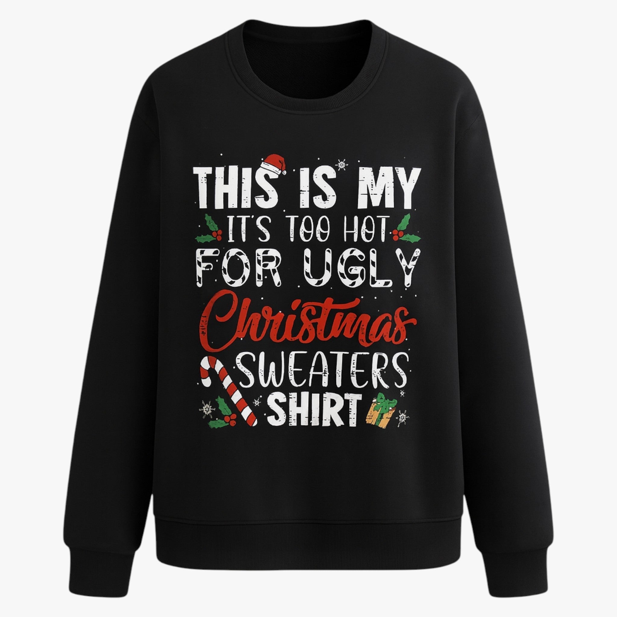Felpa natalizia divertente per uomo con slogan simpatico - Il completo festivo - Nero - completo divertente feestdagen kleding felpa felpa natalizia festivo grappige kersttrui humoristische trui kerst outfit kersttrui lange mouwen trui natalizia simpatico slogan sneeuwvloktrui ugly Christmas sweater - Concept Palermo
