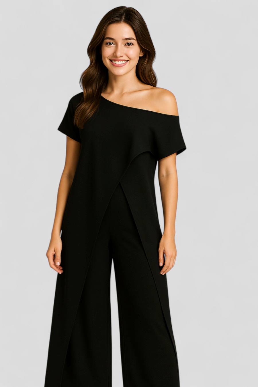 Completo Donna Elegante Top Crop e Pantaloni Vita Alta - Tuta Estiva Casual - - abbigliamento femminile completo completo donna donna look moderno materiale leggero outfit estivo outfit sets pantaloni pantaloni di moda set coordinato set elegante stile versatile top asimmetrico top senza spalline - Concept Palermo