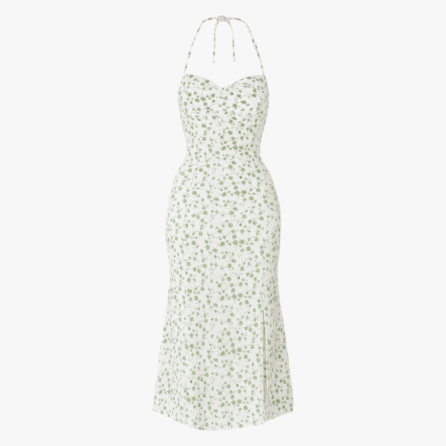 Abito da sera in pizzo senza schiena con scollo a halter Donna - Verde - abito abito sera donna dresses halter pizzo schiena scollo - Concept Palermo