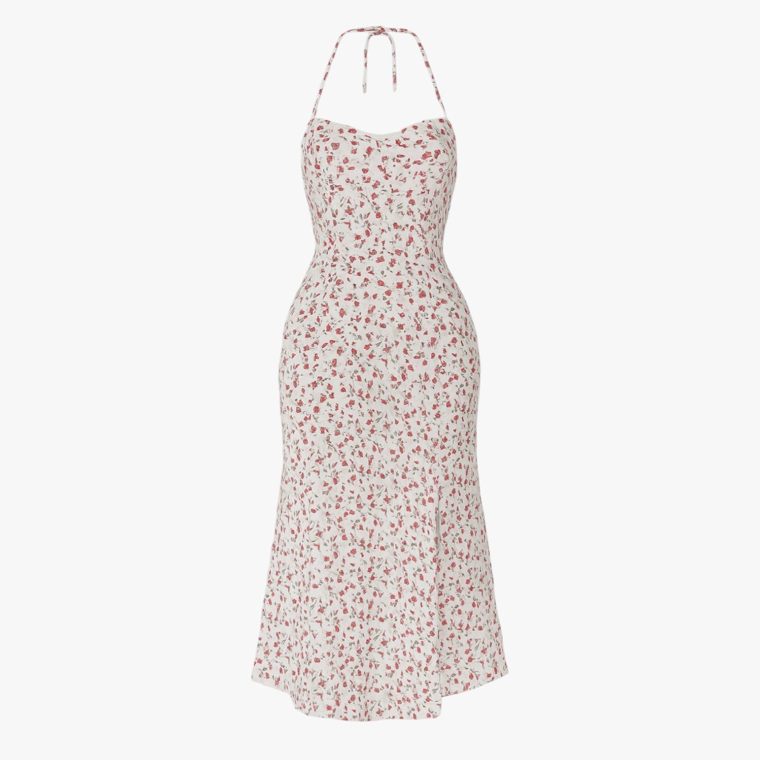 Abito da sera in pizzo senza schiena con scollo a halter Donna - Rosso - abito abito sera donna dresses halter pizzo schiena scollo - Concept Palermo