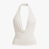 Naadloze haltertop voor zomer en streetstyle Leer
