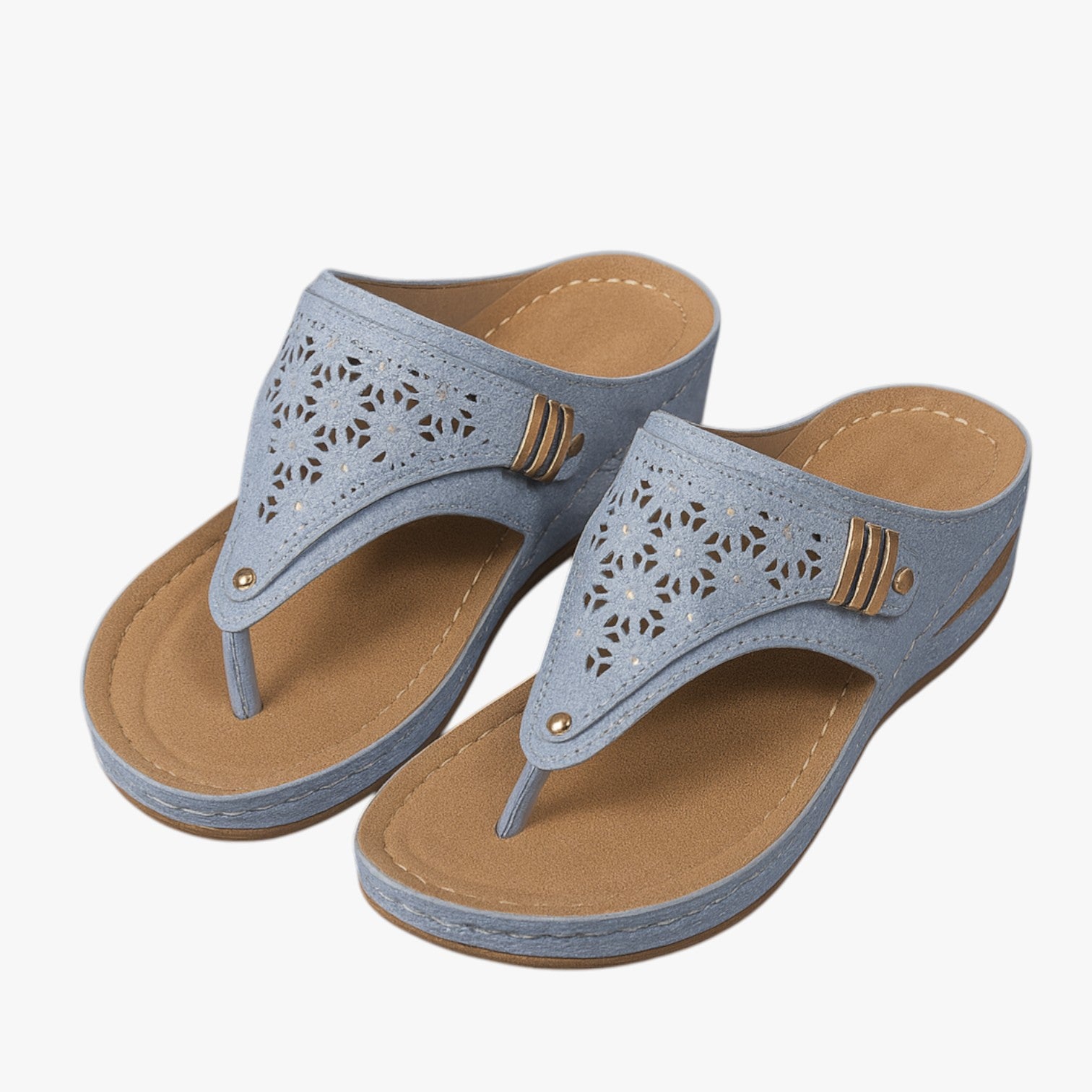 Sandali Donna Ortopedici con Zeppa Morbida Antiscivolo, Traspiranti per Comfort Estivo - Azzurro cielo - antiscivolo breathable sandals donna easy wear sandals estiva fashion sandals morbidi ortopedici sandali sandali ortopedici sandals stylish sandals - Concept Palermo