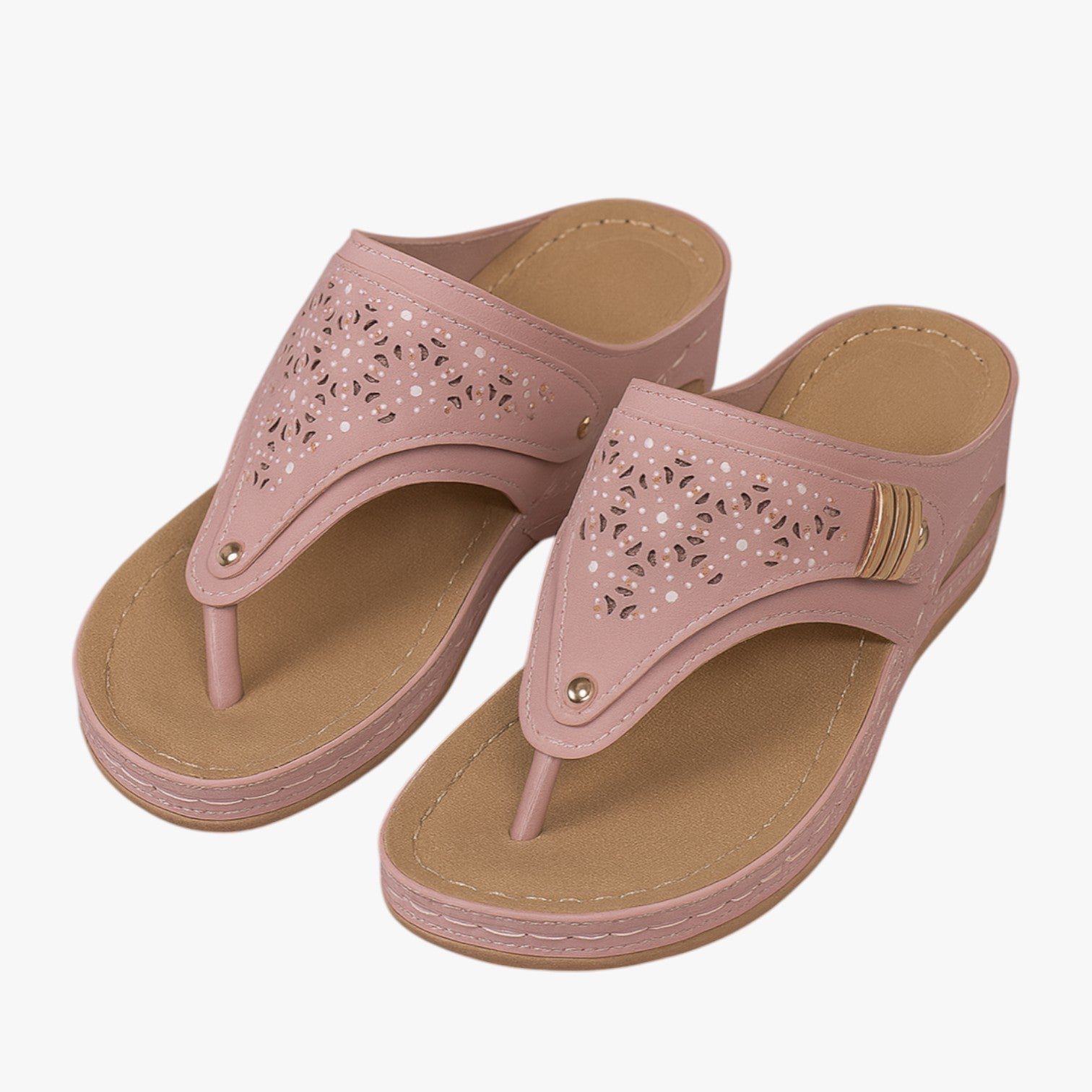 Sandali Donna Ortopedici con Zeppa Morbida Antiscivolo, Traspiranti per Comfort Estivo - Rosa - antiscivolo breathable sandals donna easy wear sandals estiva fashion sandals morbidi ortopedici sandali sandali ortopedici sandals stylish sandals - Concept Palermo