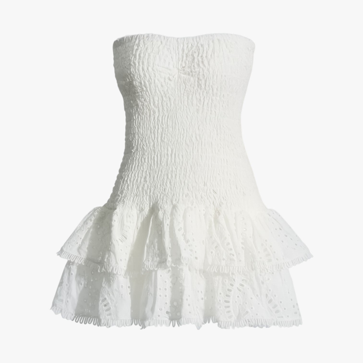 Vestito senza spalline snellente con scollature Donna - BIANCO - donna dresses scollature snellente spalline vestito vestito spalline - Concept Palermo