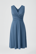Vestito estivo midi senza maniche con scollo a V e stampa floreale